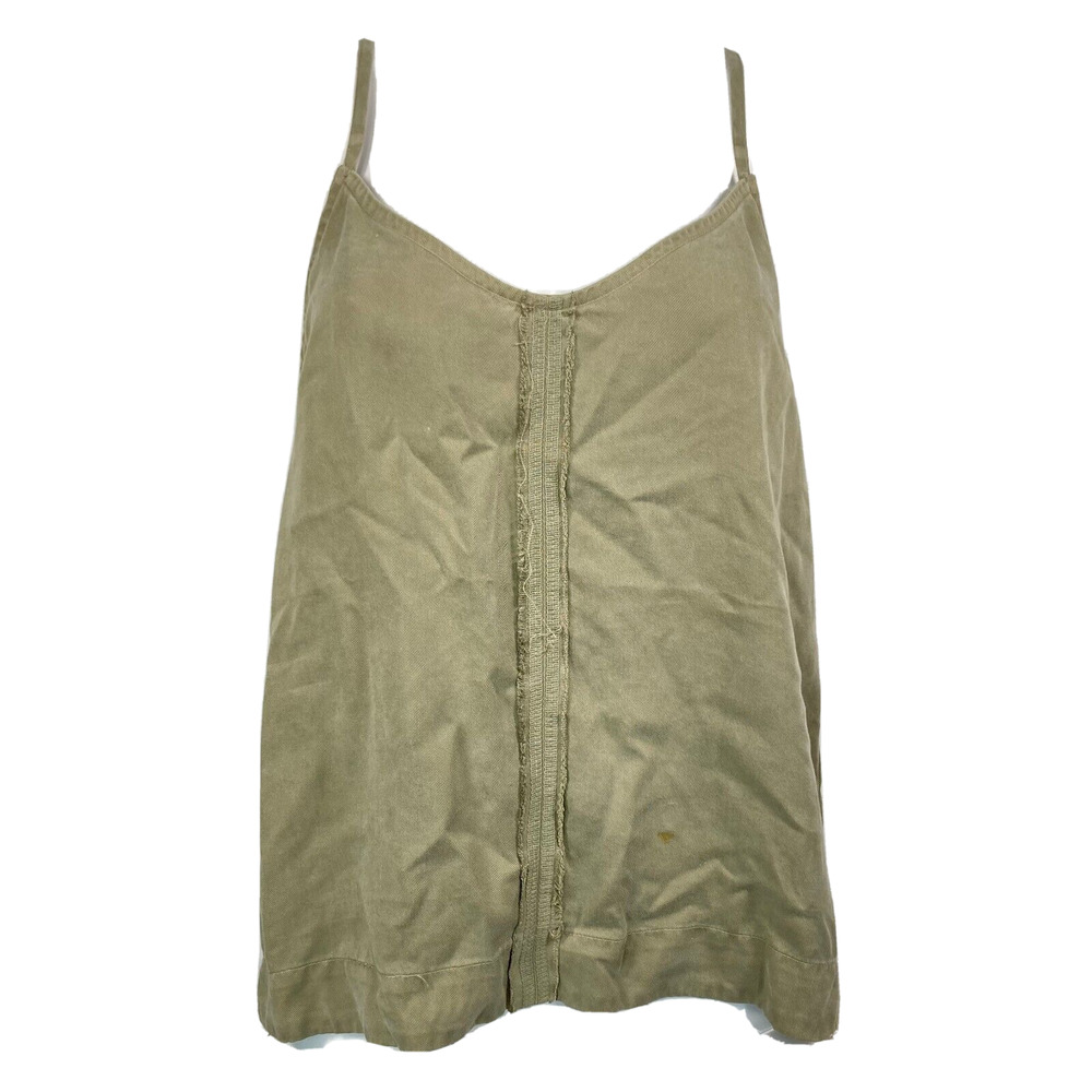 Red Haute Top Womens Sz‎ S Olive Green Lightweight V-Neck Adjustable Strap Tank